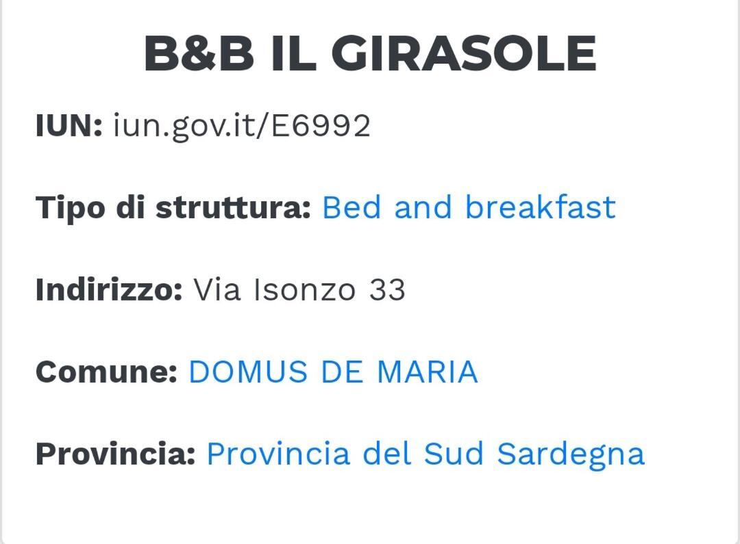 Il Girasole Bed and Breakfast Domus De Maria Buitenkant foto